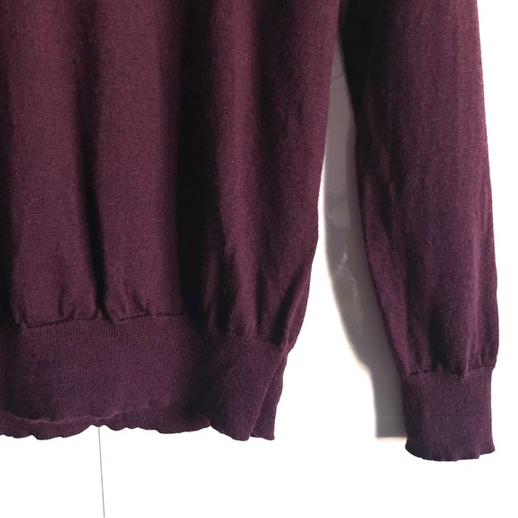 Polo Ralph Lauren Washable Wool Slim Fit V-Neck Sweater in Wine Size M EUC - Picture 9 of 16